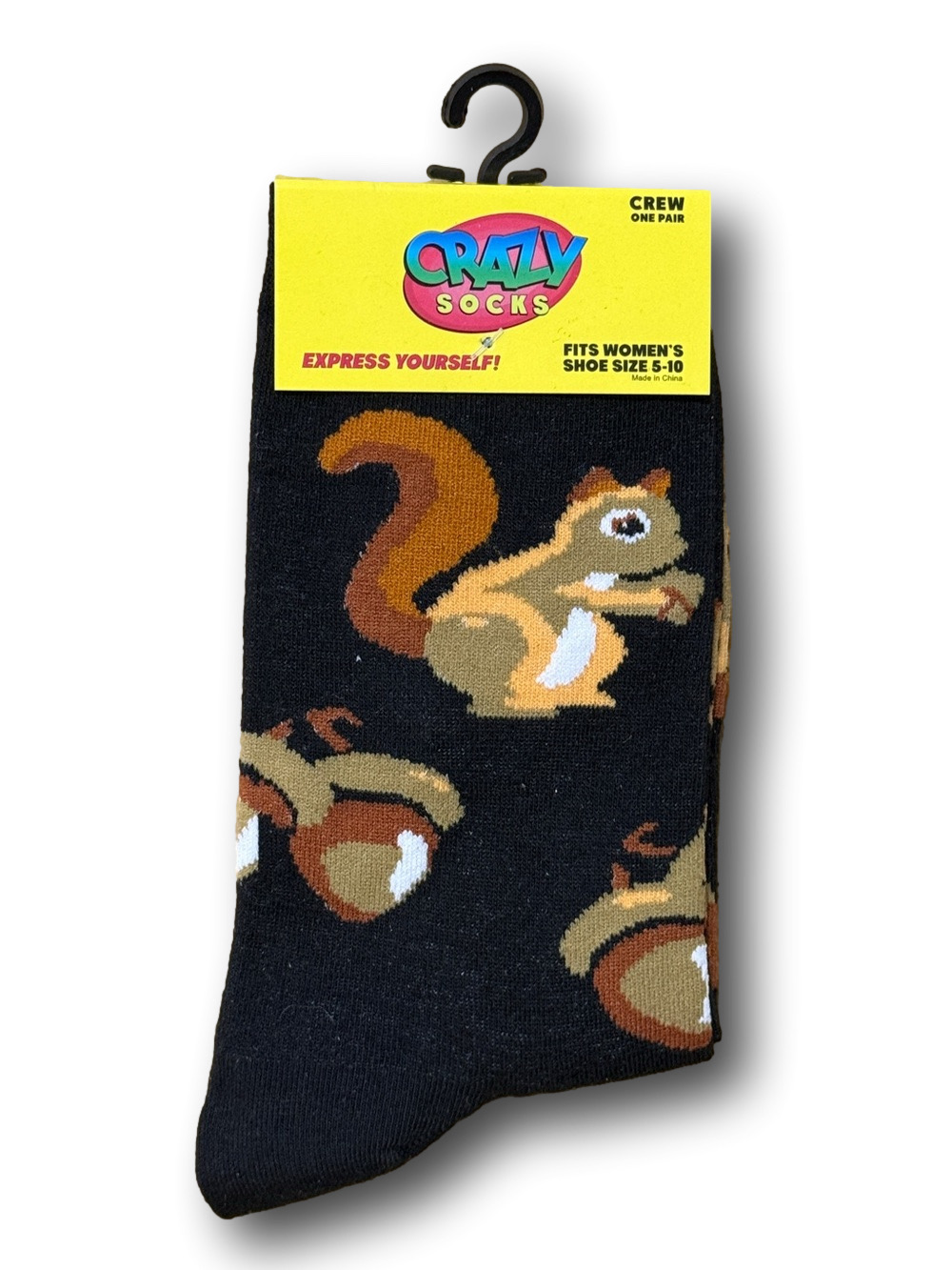 3/$15 Squirrels & Acorns Funny Novelty Crew Socks - NWT